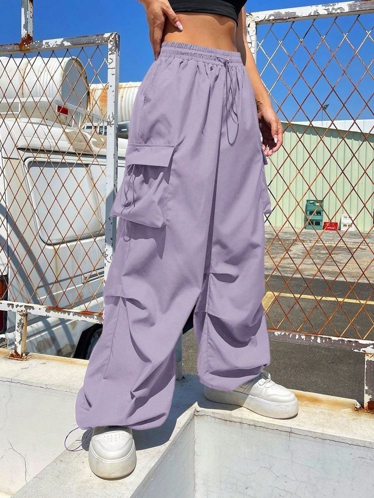 Lavender Pastel Cargo Joggers