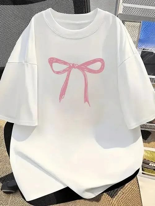 Pink Ribbon Bow Tee