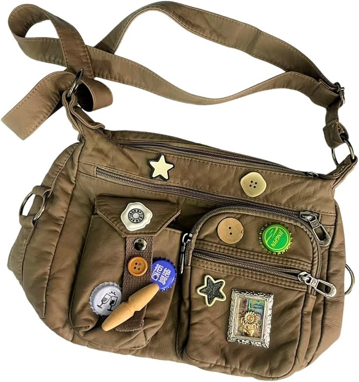 Multi-Pocket Canvas Crossbody — Burgundy