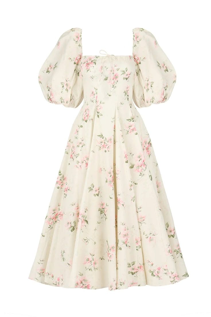 Cottagecore Sage Midi Dress